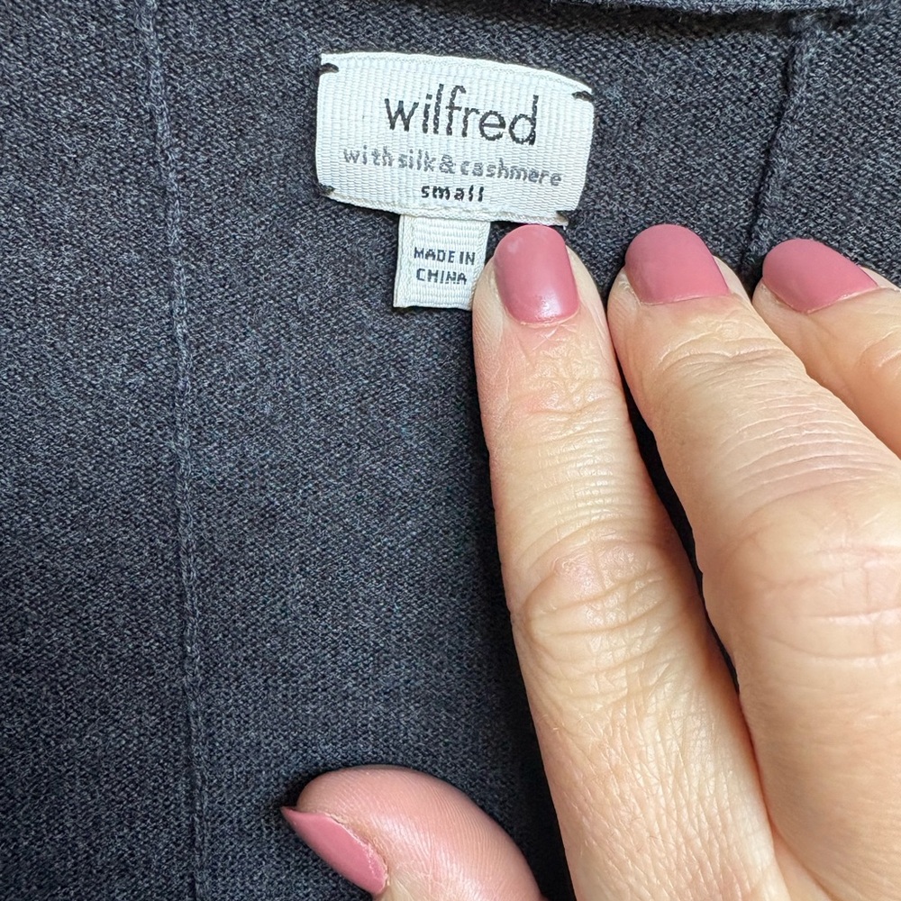 Wilfred Dark Charcoal Silk-Cashmere Jacket